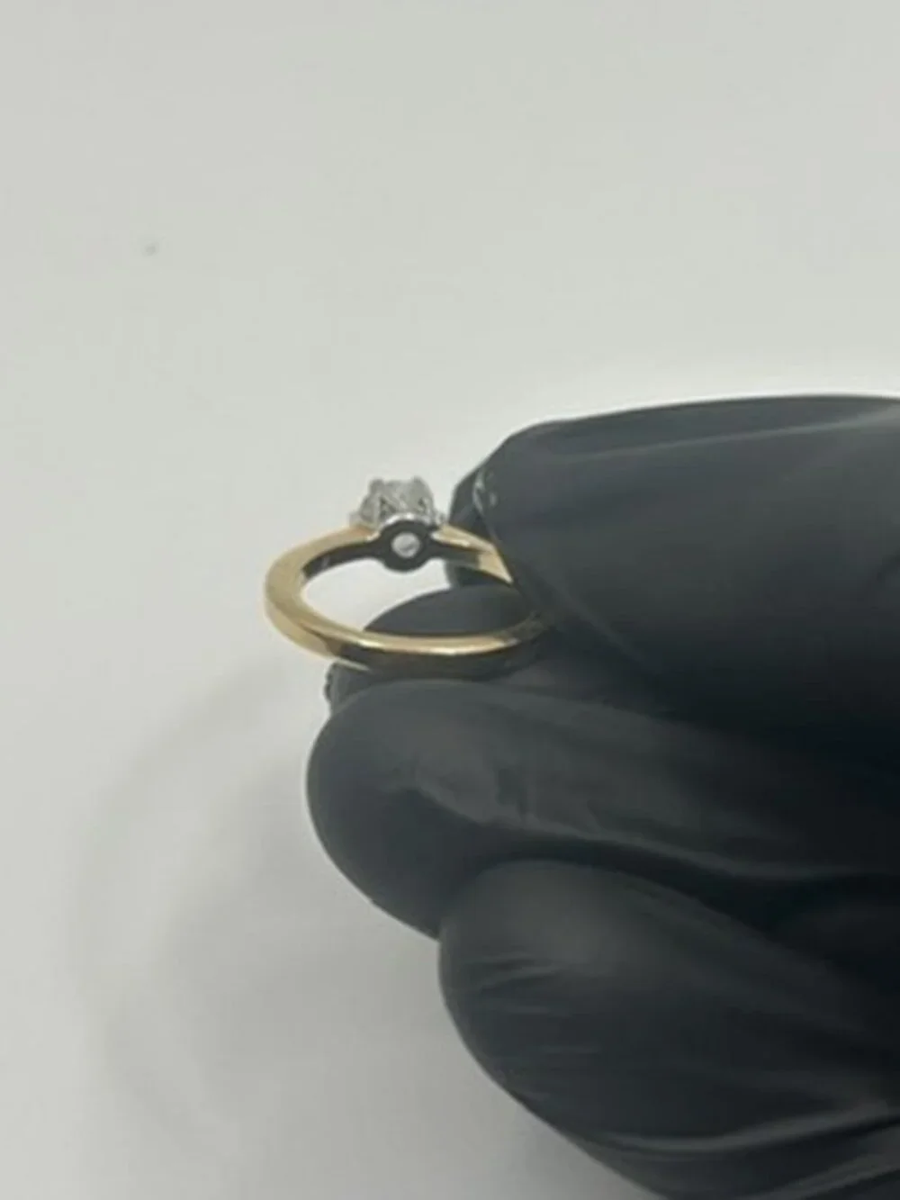 Vintage Gold CZ Solitaire Ring Womens Size 7 18k Plated Engagement Style New